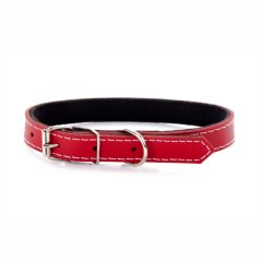 Kožený obojok JK Classic pre psov, 1,8×50 cm, červený