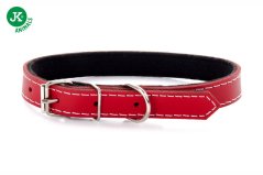 Kožený obojok JK Classic pre psov, 1,8×50 cm, červený