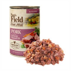 Sam’s Field True Meat Pork Enriched with Carrot & Linseed Oil for Puppies, superprémiová konzerva, 400 g (Sams Field)