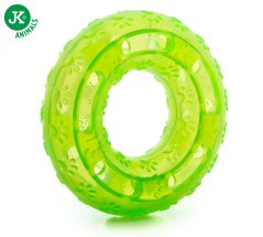 JK ANIMALS, Kruh zelený, odolná (gumová) hračka z TPR termoplastickej gumy, veľkosť 12 cm