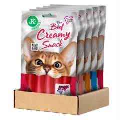 JK ANIMALS krém pre mačky Mix, krémová maškrta 5x15 g x 5 príchuti