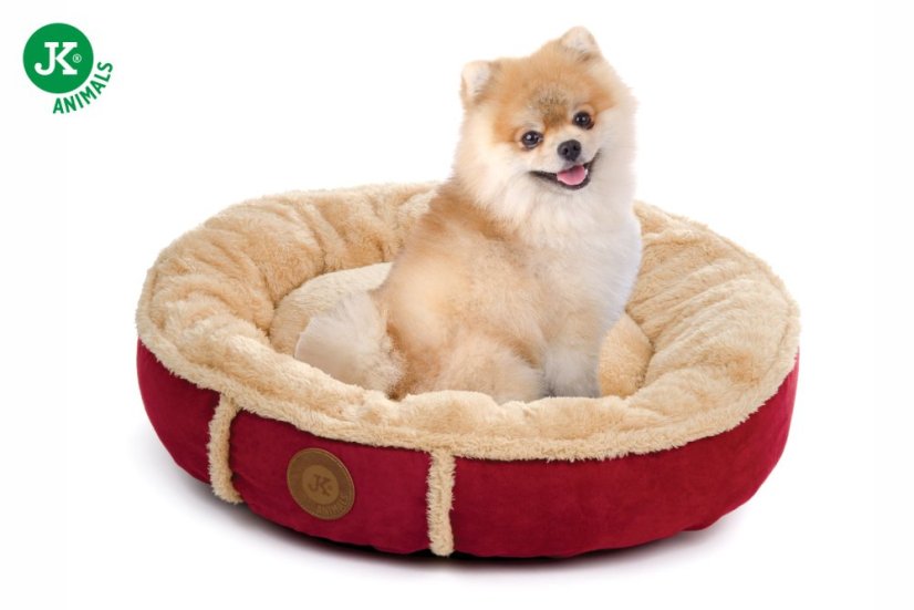 JK ANIMALS Pelech Balu S, guľatý pelech pre psov, vínový 50 cm