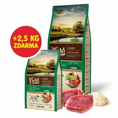 13 + 2,5 kg Sam's Field Low Grain Junior Large Lamb - Free Range, superprémiové granule pre šteňatá a mladé psy veľkých plemien s jahňacím z voľného chovu, (Sams Field bez pšenice)