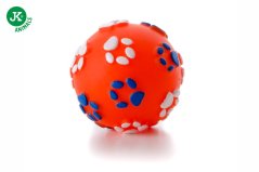 JK ANIMALS Vinylová lopta labky, pískacia hračka pre psov, 5 cm