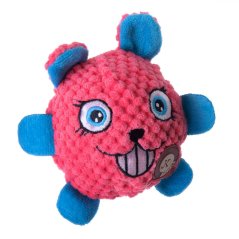 JK ANIMALS Monster, pískacia hračka s TPR loptou, ružová, 9 cm