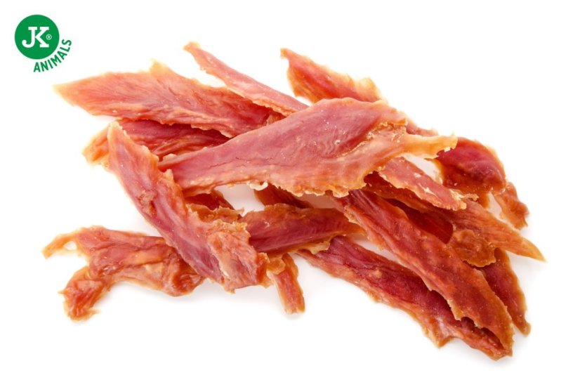 JK ANIMALS sušené kačacie mäso, mäsová maškrta, +25 % Gratis, 100g
