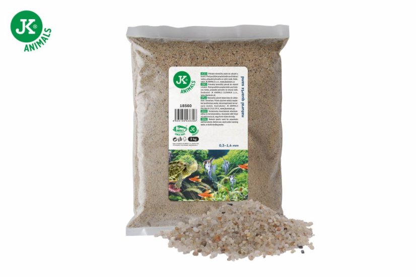 JK ANIMALS Prírodný kremičitý piesok, do akvária a terária, 2 kg