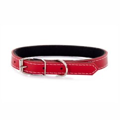 Kožený obojok JK Classic pre psov, 1,8×50 cm, červený