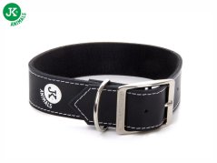 JK Široký kožený obojok LUX 38 mm/60 cm čierny