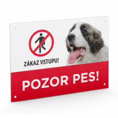 Plastová tabuľka na plot "POZOR PES"