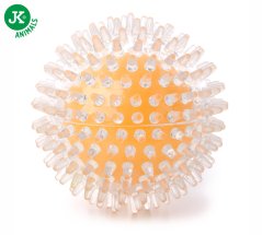 JK TPR lopta s pichliačmi žltá, odolná (gumová) hračka z termoplastickej gumy