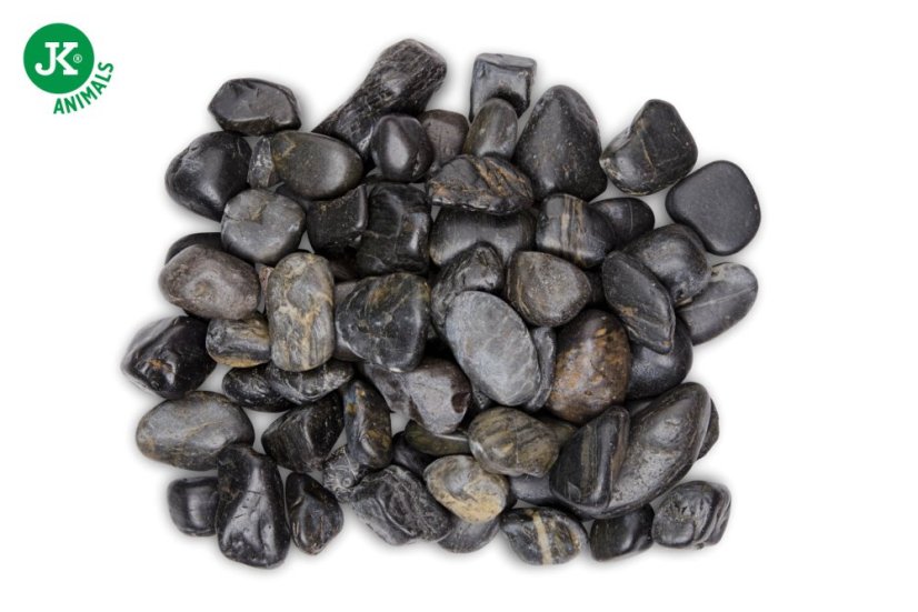 JK ANIMALS Kremenné valounky cierne 2 kg