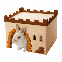 JK ANIMALS Hrad č. 4, drevený domček pre králiky 29×24×22 cm