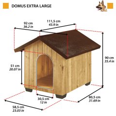Ferplast DOMUS EXTRA LARGE drevená búda pre psa 89,5 x 111,5 x 90 cm
