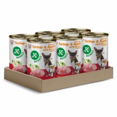6× 400 g, JK Premium Turkey & Apple for Puppies, Paté with Chunks, 60 % Meat, morčacie s jablkami pre šteňatá