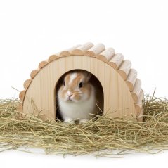 JK ANIMALS Drevený domček iglu z masívu pre králiky, 30×20×17 cm
