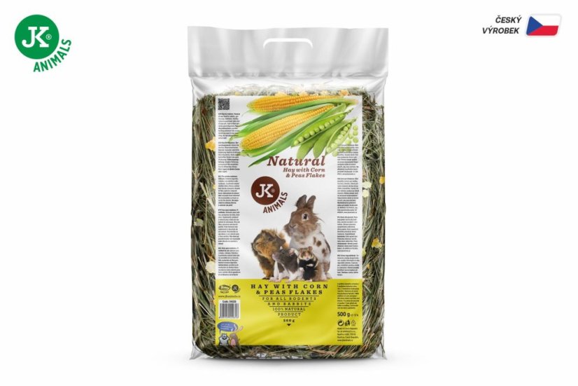 JK Prírodné seno s hrachom a kukuričnými lupienkami 0,5 kg