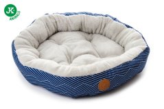 Pelech Ring, 60 cm, modré prúžky, pohodlný pelech pre malé a stredné psy