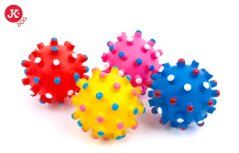 JK ANIMALS Vinylová lopta s bodlinami, pískacia hračka pre psov, 11 cm