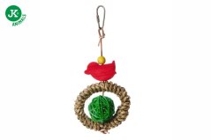 Drevená hračka s ratanovou guľou a prútím, 12 cm