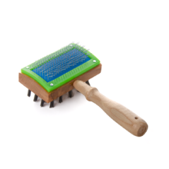 JK ANIMALS Obojstranná drevená kefa pre psov 16x9 cm