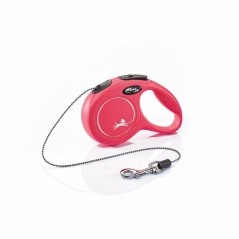 Flexi Classic (lanko),veľkosť XS 3m/8kg červená