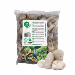 JK ANIMALS Prírodné kremenné valounky biele, do akvária a terária, 2 kg