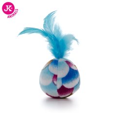 JK ANIMALS plyšová loptička s modrým pierkom, hračka 4,5 cm