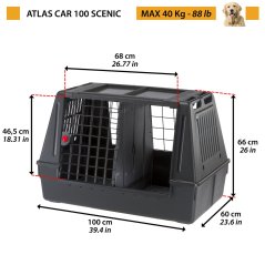 Ferplast ATLAS CAR 100 SCENIC, prepravka do auta čierna 100 x 60 x 66 cm