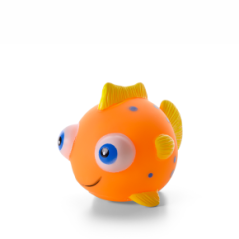 JK ANIMALS Vinylová rybka, pískacia hračka pre psov, 10 cm