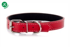 Kožený obojok JK Classic pre psov, 2,5×55 cm, červený