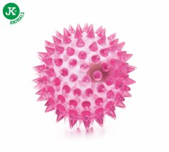 JK ANIMALS, LED TPR loptička s pichliačmi ružová 5,5 cm
