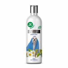 JK ANIMALS Prémiový šampón pre svetlú srsť sa zjemňujúcimi účinkami s výťažkami z brezy a harmančeka 250 ml