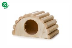 JK ANIMALS Drevený domček iglu z masívu pre škrečky, 15×14×9 cm