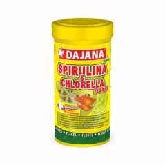 Dajana Spirulina & Chlorella Flakes, vločky – krmivo, 250 ml