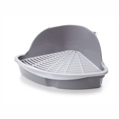 JK ANIMALS toaleta rohová pre králiky a morčatá, sivá, 18×18×25 cm