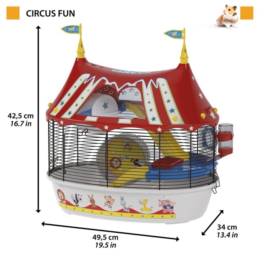 Ferplast CIRCUS FUN klietka pre škrečky 49,5 x 34 x 42,5 cm