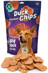 JK ANIMALS Big PREMIUM DUCK CHIPS, Sušené kačacie chipsy 500 g.