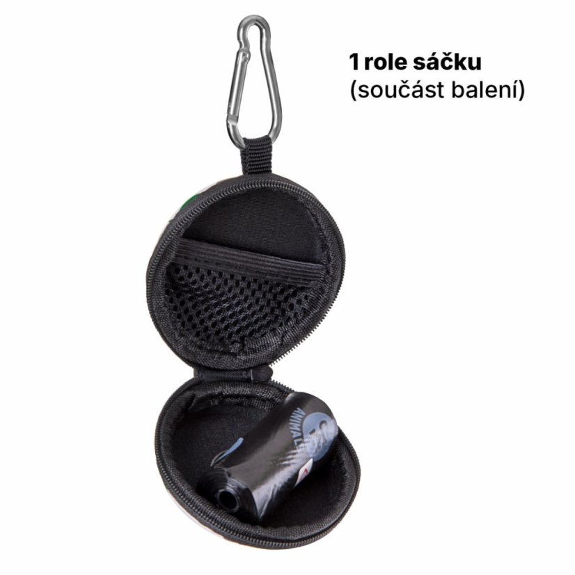 Guľaté puzdro na sáčky + 1 role vreciek