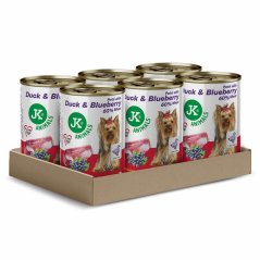 6× 400 g, JK Premium Duck & Blueberry, Paté with Chunks, 60 % Meat, kačacie s čučoriedkami