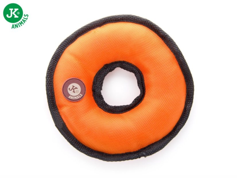 JK ANIMALS, Donut nylonová pískacia hračka s TPR prvkami, veľkosť 16 cm