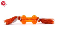 JK Bavlnený uzol s kosťou - oranžový 8,5 cm
