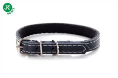 Kožený obojok JK Classic pre psov, 1,2×35 cm, čierny