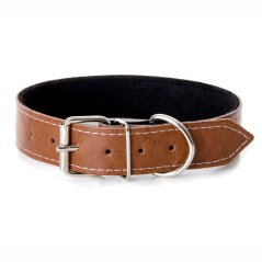 Kožený obojok JK Classic pre psov, 3,8×70 cm, natural, prírodný