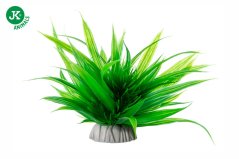 JK ANIMALS, plastová rastlinka tráva zelená s keramickým podstavcom, 11 cm