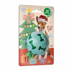 JK ANIMALS, Vianočná hračka - TPR lopta, pískacia, 7,5 cm