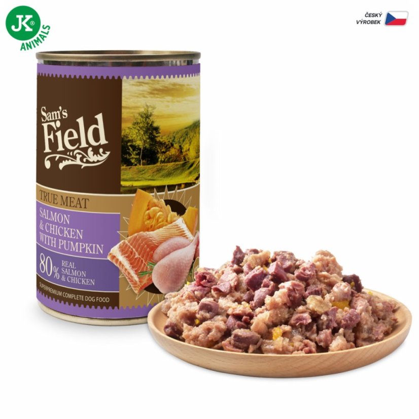 Sam's Field True Salmon & Chicken with Pumpkin, superprémiová konzerva, 400 g (Sams Field)