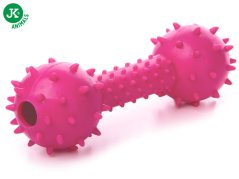 JK ANIMALS, Činka s pichliačmi ružová, hračka s rolničkou vo vnútri, TPR termoplastická guma, veľkosť 14 cm