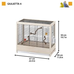 Ferplast GIULIETTA 4 drevená klietka pre vtáky 57 x 30 x 50 cm