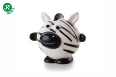 JK ANIMALS Vinylová lopta zebra, biela pískacia hračka pre psov, 10 cm
